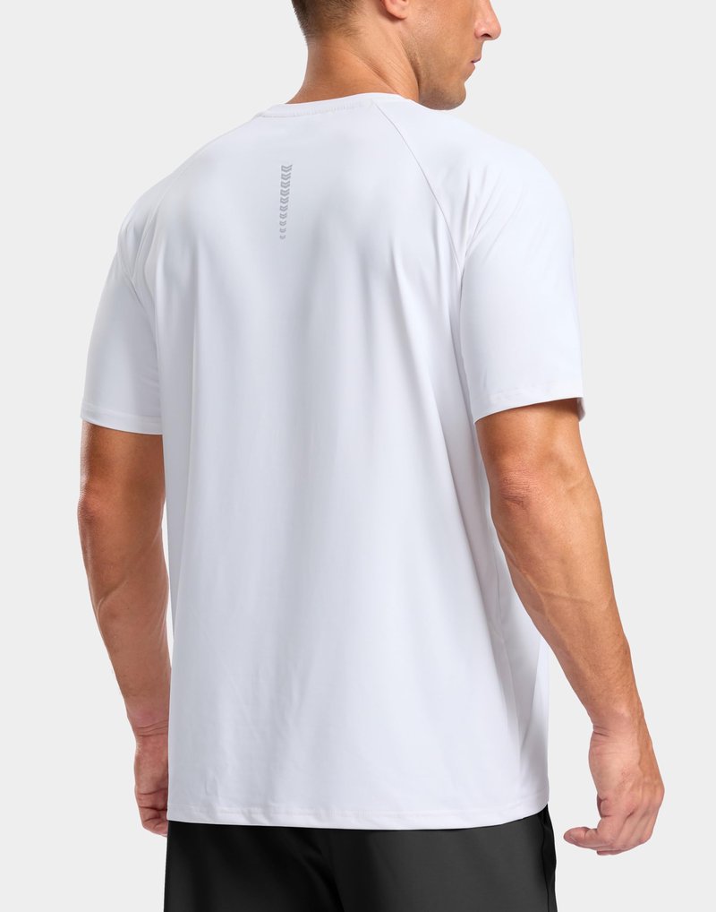 G Gradual Men's Athletic Workout T-Shirts Moisture Wicking Cooling Running Shirts Short Sleeve Performance Tee for Gym Tennis(White,XL)