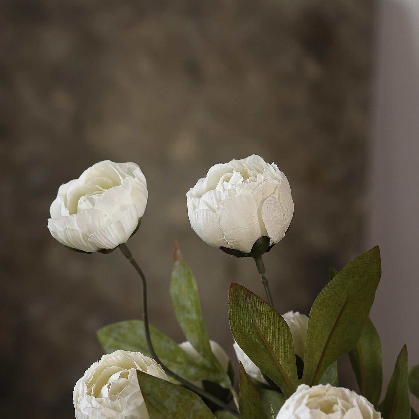 VIERENA 6 Pcs Faux Silk Peony Artificial Flowers for Vase -27", Bulk Fake Peonies Branches with Stems for DIY Bouquet Centerpieces Wedding Fillers Arrangements Shower Decorations (Cream)