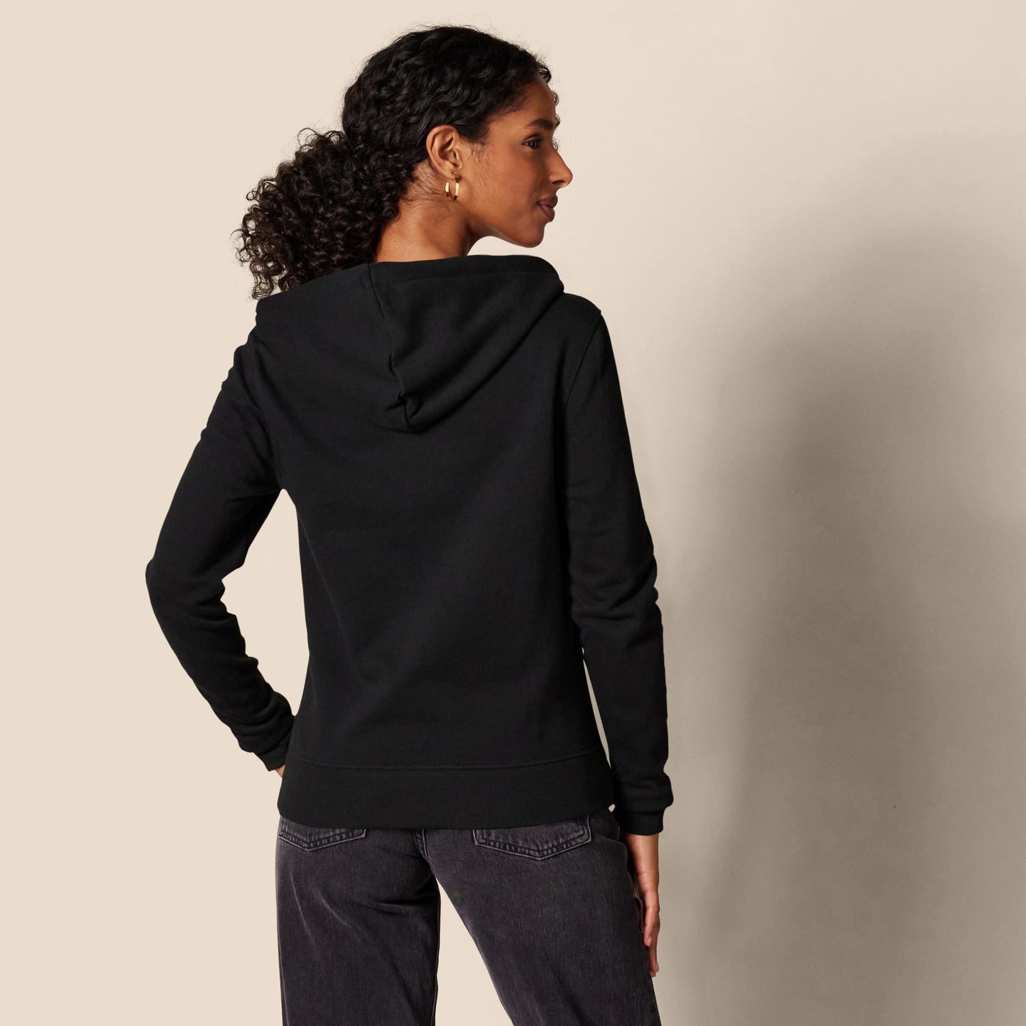 Amazon Essentials Women's Fleece Full-Zip Hoodie (Available in Plus Size), Black, Medium