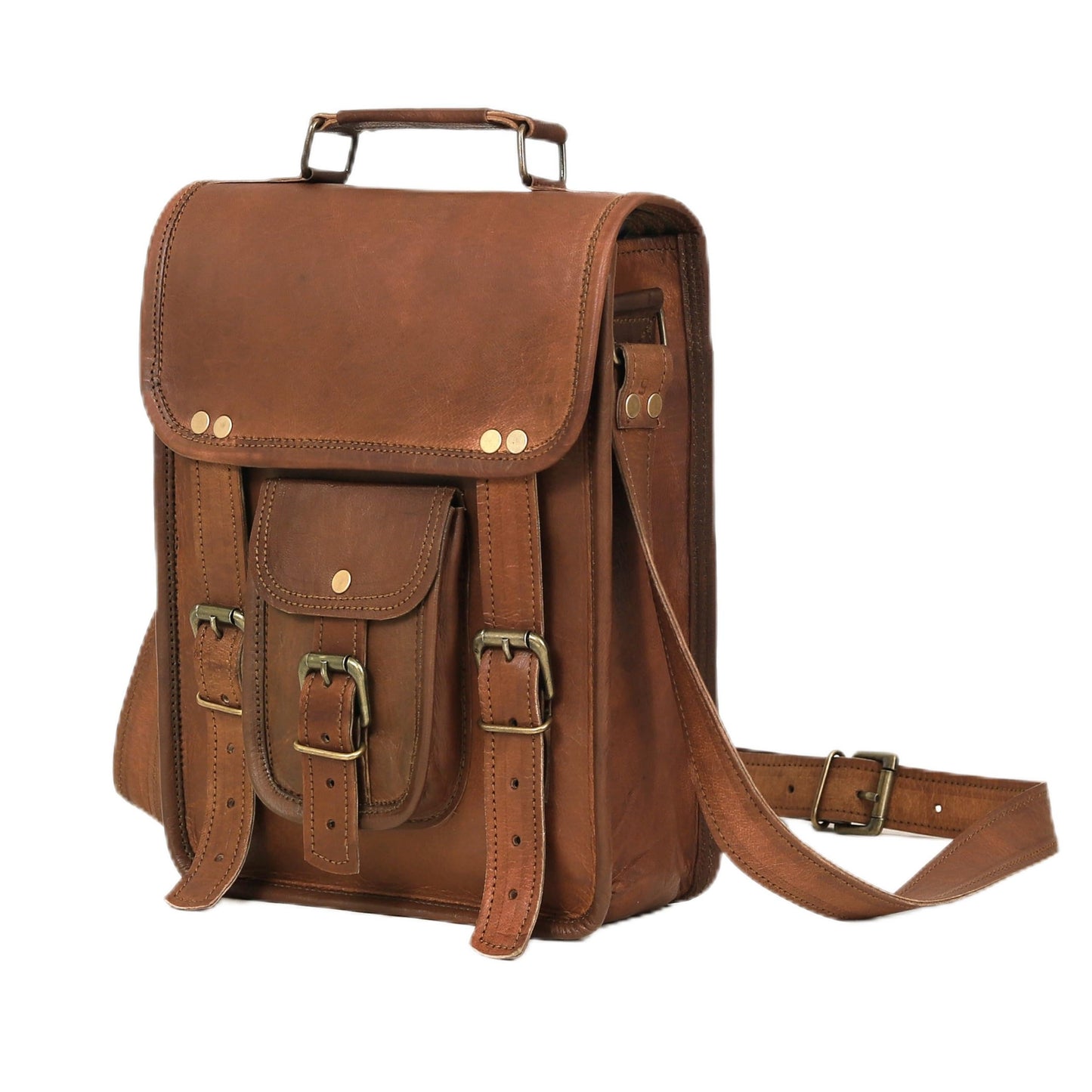 Vintage Genuine Leather iPad/Tablet/tab/Kindle Satchel Cross Body Shoulder Messenger Bag (11 X 9 Inch) (11 inch)