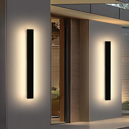 2 Pack Long Outdoor Wall Sconce, 47.2inch Modern Exterior Light Fixture, IP65 Waterproof, 3000K-6000K Dimmable, Strip Wall Mount Lighting for Patio, Garden, Garage with Remote Control