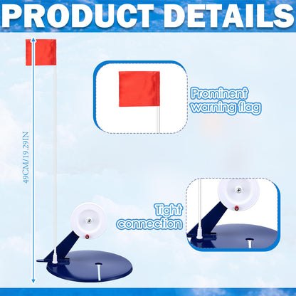 Soulchen 2 Packs Ice Fishing Tip-ups Flag Marker Rod with Portable Pole Flags for Tip-up Anglers Accessory Ice Fishing Equipment Gear, 19.7 Inches