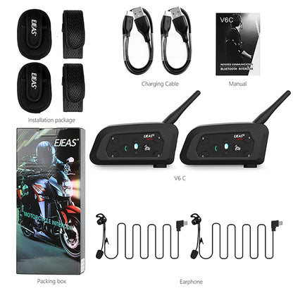 EJEAS V6C Professional Football Referee Bluetooth Intercom, 2 People Wireless Bluetooth Headset with Running Armband for Soccer Hockey Rugby Sports (2 Pack)