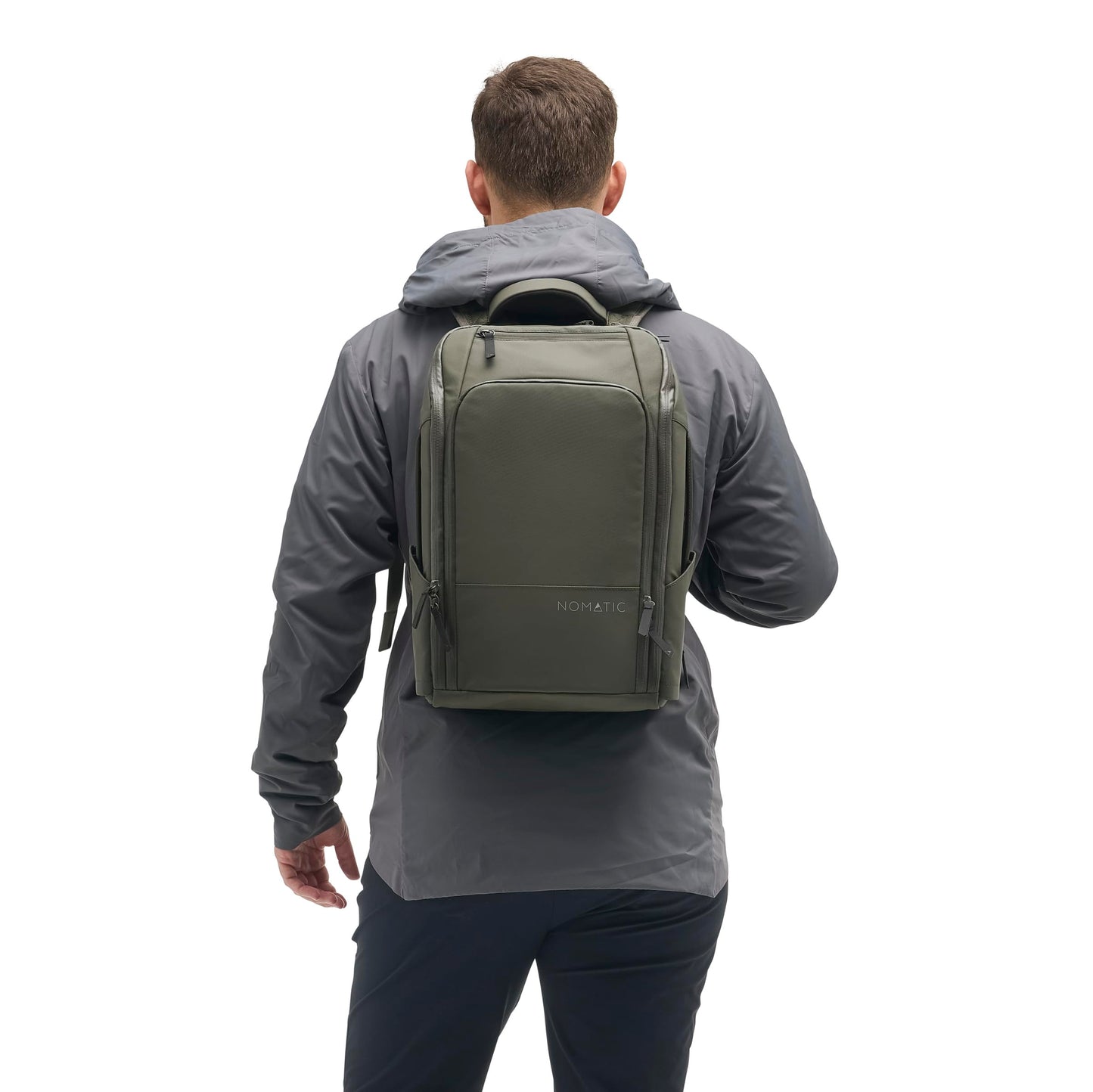 NOMATIC 14L Travel Pack - Water Resistant Laptop Bag - TSA-Ready Expandable Backpack (Olive)