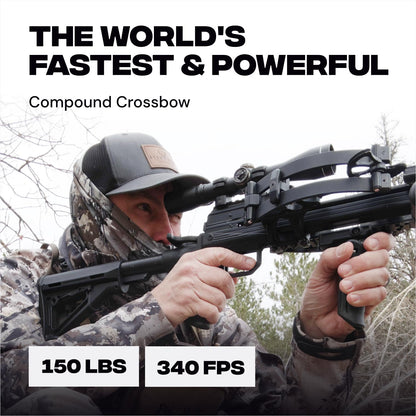 BALLISTA BAT Reverse T-Stock Crossbow, 340 FPS, Hunting Fishing Target