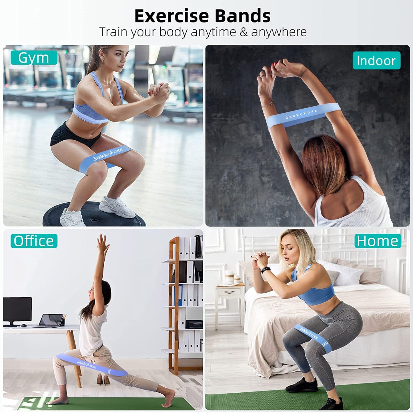 Resistance Loop Exercise Bands, Resistance Bands Exercise Bands for Home Fitness, Stretching, Strength Training, Physical Therapy,Elastic Workout Bands for Women Men Kids, Set of 5