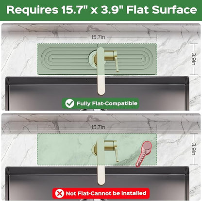 15.7 Inch Stone Faucet Mat for Kitchen Sink Splash Guard