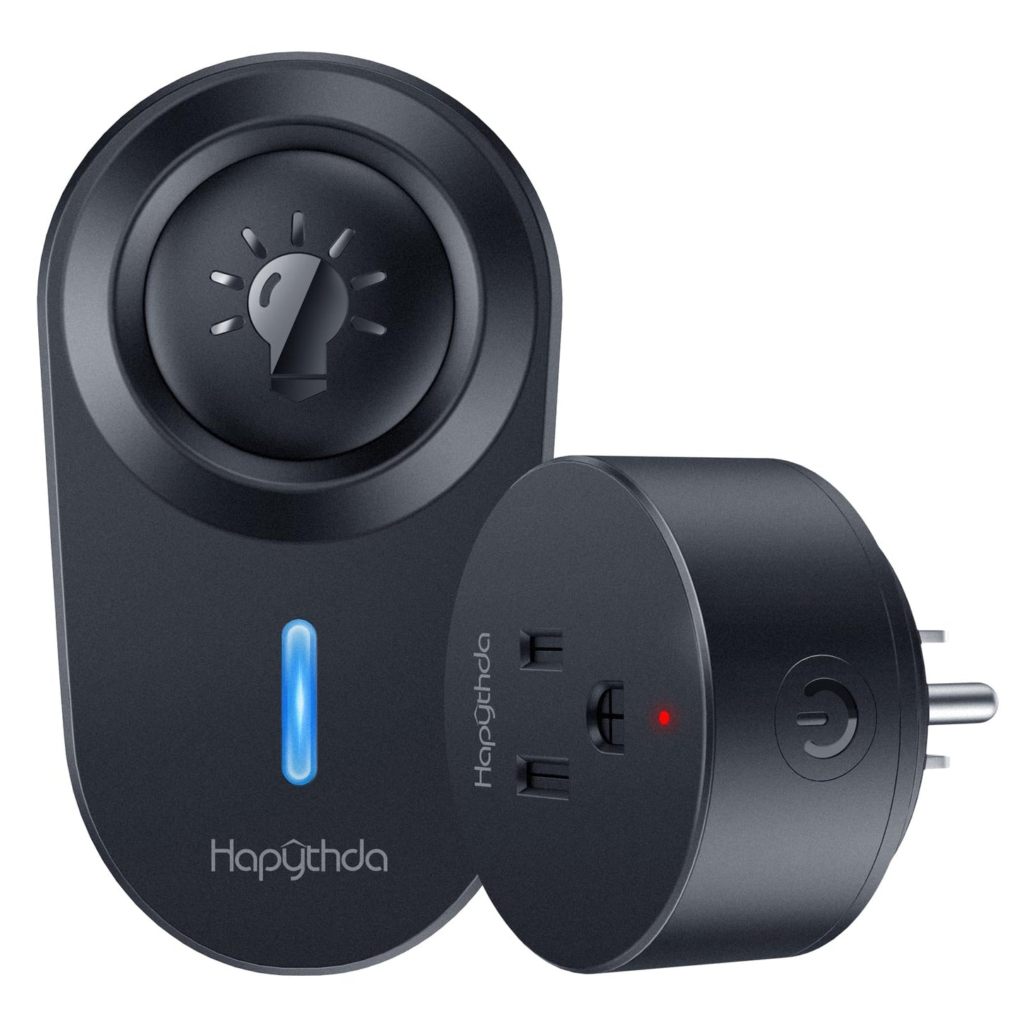 [2 Pack] HAPYTHDA Wireless Remote Control Outlet Plug, No Wiring Needed Remote Light Switches Kit, 500 Feet RF Range 15A/1500W Electrical Remote Outlet for Light, Small Electrical Appliance, Black