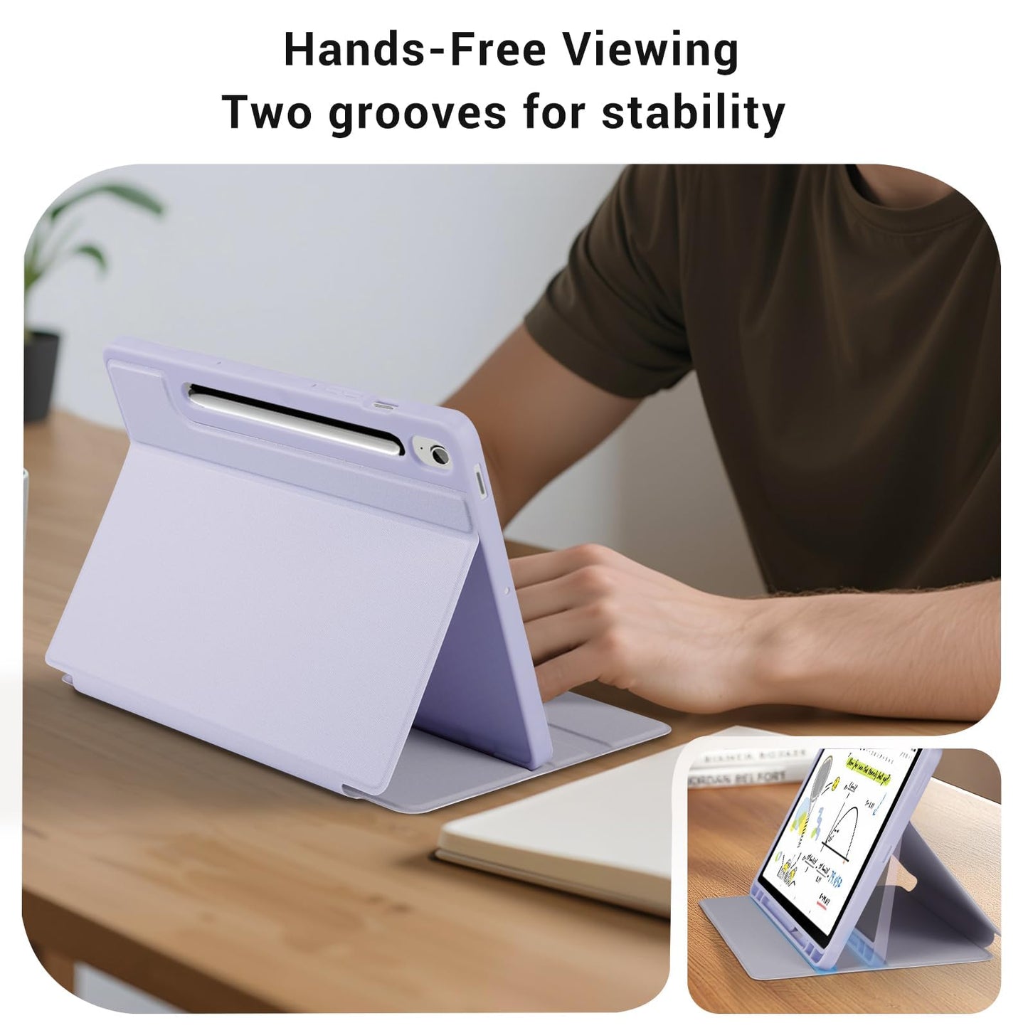 CoBak Case for Samsung Galaxy Tab S10 Lite / S10 FE / S9 FE 10.9 Inch, Protective Smart Auto Wake/Sleep Cover with Anti-Slip Multi-Angle Stand and S Pen Holder, Purple