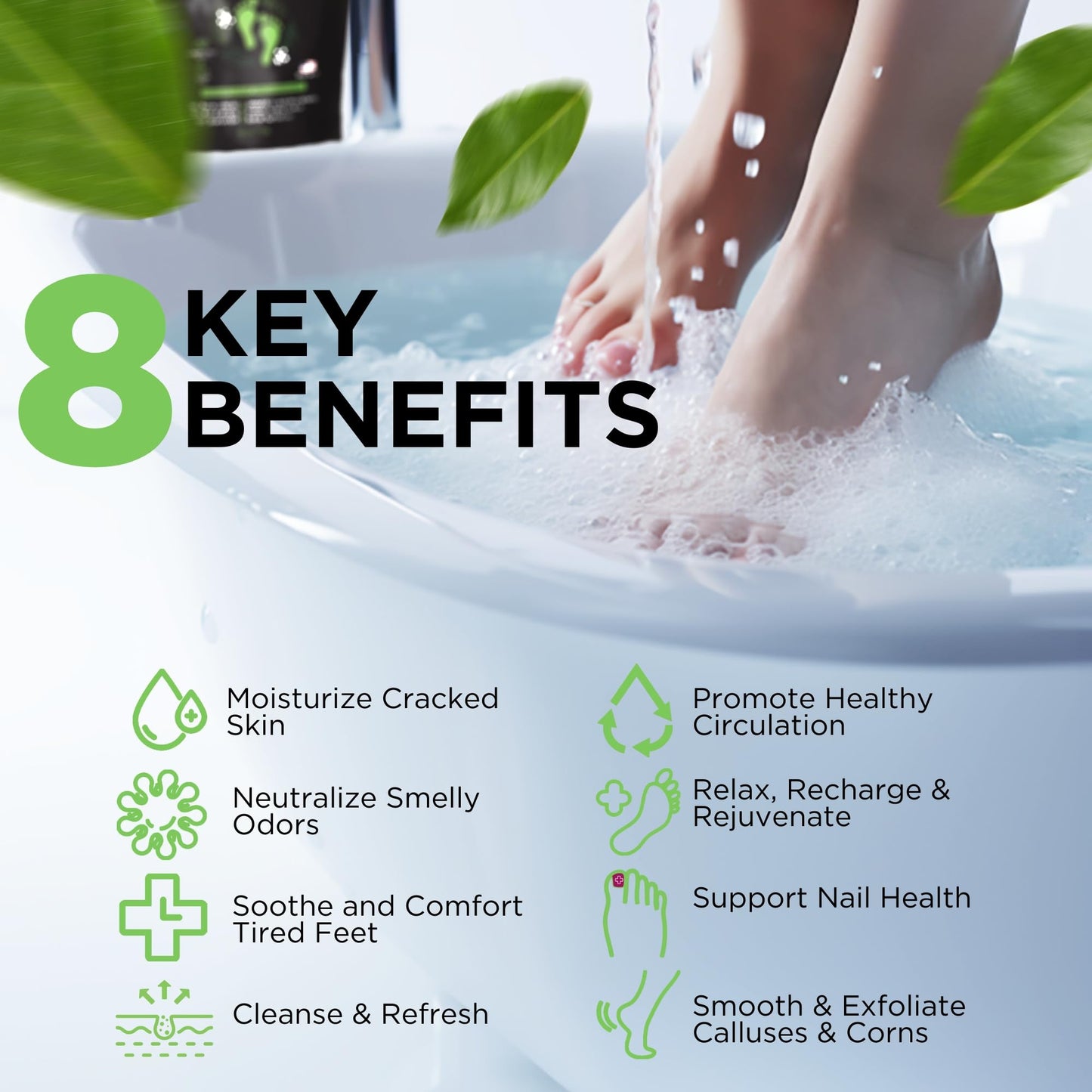 Tea Tree Oil Foot Soak with Epsom Salt - Made in USA - 16 Ounces