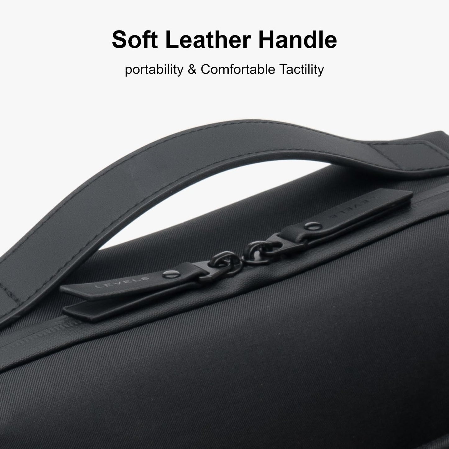 LEVEL8 Travel Toiletry Bag for Men Women, Water Repellent Shaving Bag for Toiletries Accessories, Storage Bags with Divider and Handle, Small/Black