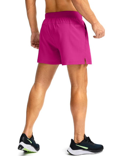 Soothfeel Men's Running Shorts with Zipper Pockets 9"/ 7"/ 5" Lightweight Quick Dry Basketball Gym Workout Athletic Shorts for Men (Hot Pink, S)