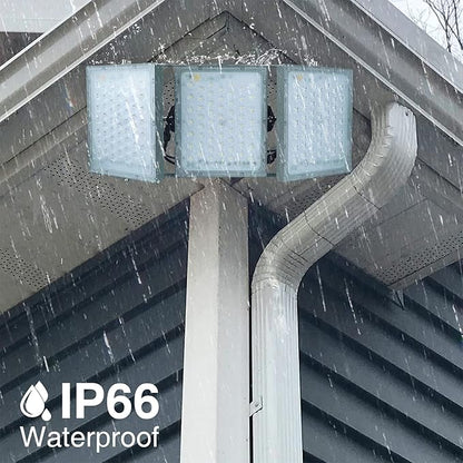 STASUN LED Flood Light Outdoor, 300W 27000lm Outdoor Lighting with 330° Lighting Angle, 5000K, 3 Adjustable Heads, IP66 Waterproof LED Exterior Security Area Lights for Yard, Stadium, Parking Lot