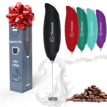 Elementi Portable Electric Milk Frother, Matcha Whisk, Milk Frother for Coffee Frother Electric Hand Blender, Mini Electric Whisk Small Hand Blender (Periwinkle)