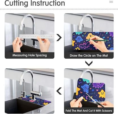 Kitchen Sink Splash Guard 1 PC 14.7 Inch Sink Faucet Mat Splash Guard