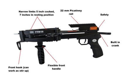 WT 125lb Mini Striker Pistol Crossbow with Red/Green dot Sight-Up to 300 fps, Ideal for Fishing, Hunting and Target Practice