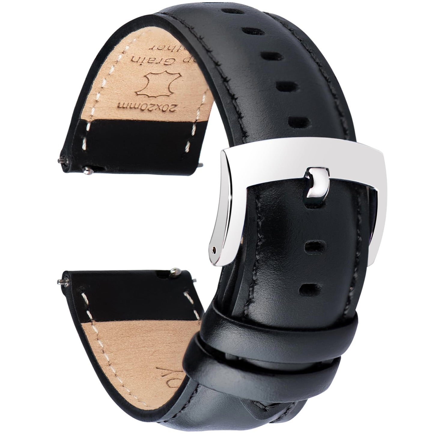 OTTOODY Leather Watch Bands 22mm 21mm 20mm 18mm Quick Release Watch Straps, Classic Top Grain Leather Watch Band for Men Replacement Bands for Watch and Smartwatch
