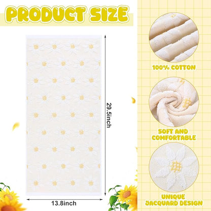 2 Pack Sunflower Hand Towels for Bathroom 14 x 29 in Spring Floral Flower