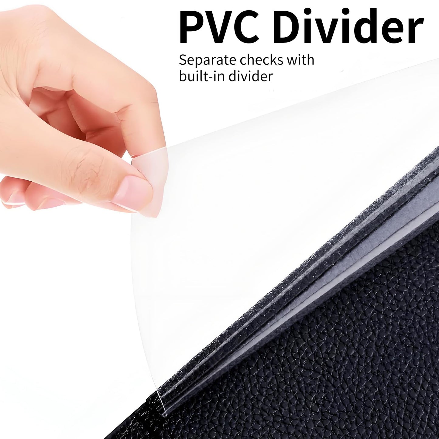 APVDSH Checkbook Cover for Personal Checkbook, Cute PU Leather Check Book for Women & Men, Slim Checkbook Holder with Pen Holder and Built-in Clear Plastic Divider Soft Neutral Floral