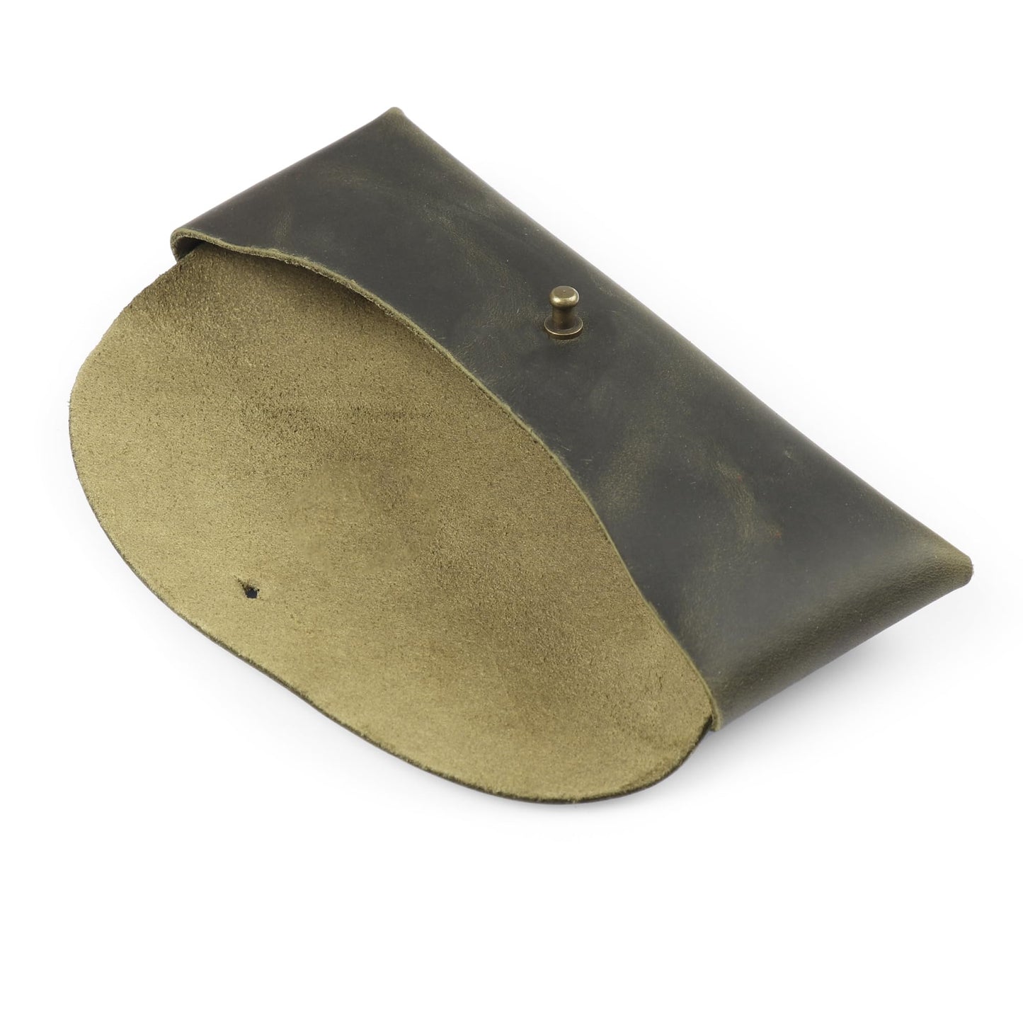 Londo Genuine Leather Retro Pen and Pencil Case - Metal Snap Fastener, Pencil Pouch Stationery Bag