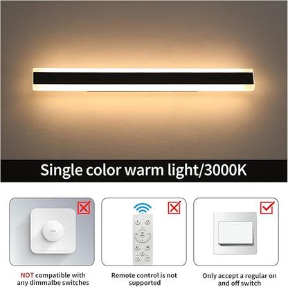 2 Pack Long LED Wall Light, 57inch Modern Wall Sconce, 50W, 3000K Warm White, IP65 Waterproof, White Acrylic, Outdoor Wall Mount Light Fixture for Patio, Garage, Entryway, Fence