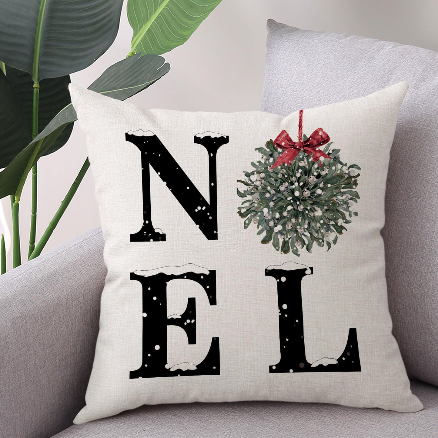 Coeufuedy Christmas Pillow Covers - 18x18 Inch Set of 4 Home Noel Truck Tree Holiday Cushion Covers Farmhouse Christmas Decoration for Sofa Couch Living Room