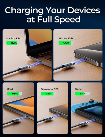 LISEN for iPhone 16 15 USB C to USB C Fast Charging, 60W USB C Cable Type C Fast Charging Cable for iPhone 16 15,Samsung Galaxy S25 Ultra Plus S24 S23 iPad Pro 13 12.9inch, iPad Air 5,White 3Pack 6FT