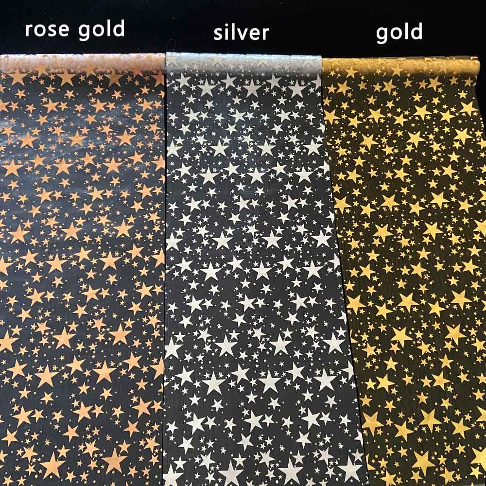 QILANJO 3 Rolls Bling Star Table Runner Tabletop Decor, Gold-11"x106"