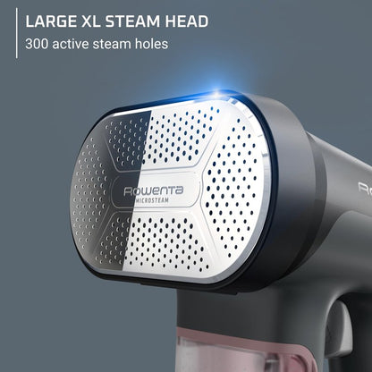 Rowenta Iron Steamer for Clothes, 3in1 Hand Held Steamers, Clothing Steamer, Ironing, Lint Remover, 7.1 Oz Tank, 1875 Watts, Auto-Off, Black & Pink, DR8865
