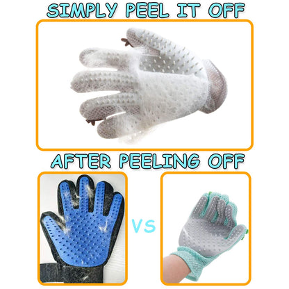 FURBB Pet Grooming Glove - Cat Dog Gentle Deshedding Brush Glove - Efficient Pet Hair Remover Massage Mitt - Enhanced Five Finger Design Perfect for Long Short Fur, Right Hand Pet Bathing (Green)