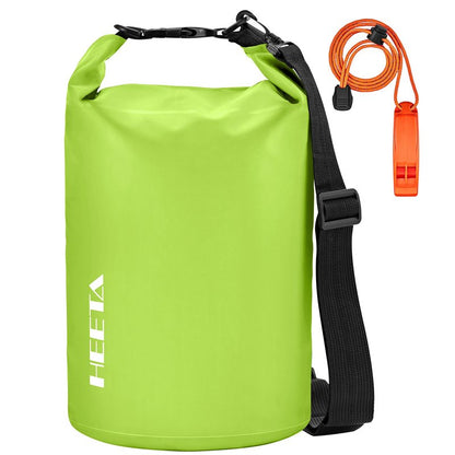 HEETA Waterproof Dry Bag for Women Men, Roll Top Lightweight Dry Storage Bag Backpack with Emergency Whistle for Travel, Kayaking, Boating, Camping, Beach, Cruise Ship Essentials (Lemon Green, 30L)