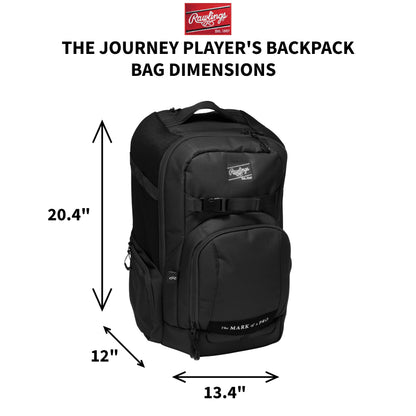 Rawlings | THE JOURNEY Player's Backpack | Baseball/Softball | White
