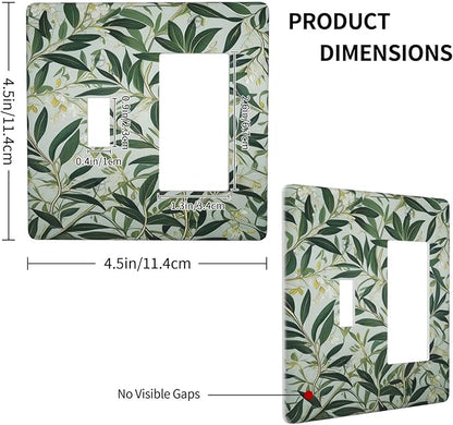 Botanical, Foliage, Leaves, Greenery, Plant Pattern, Nature-Inspired, Green Leaves, Branches, White Flowers, Yellow Accents, Natural Design