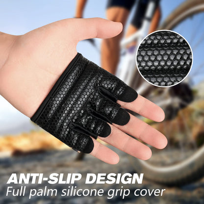 RYMNT Minimal Workout Gloves,Short Micro Weight Lifting Gloves Grip Pads with Full Palm Protection & Extra Grip for Men Women Weightlifting,Gym,Cross Training,Powerlifting,WODs.Black-Small