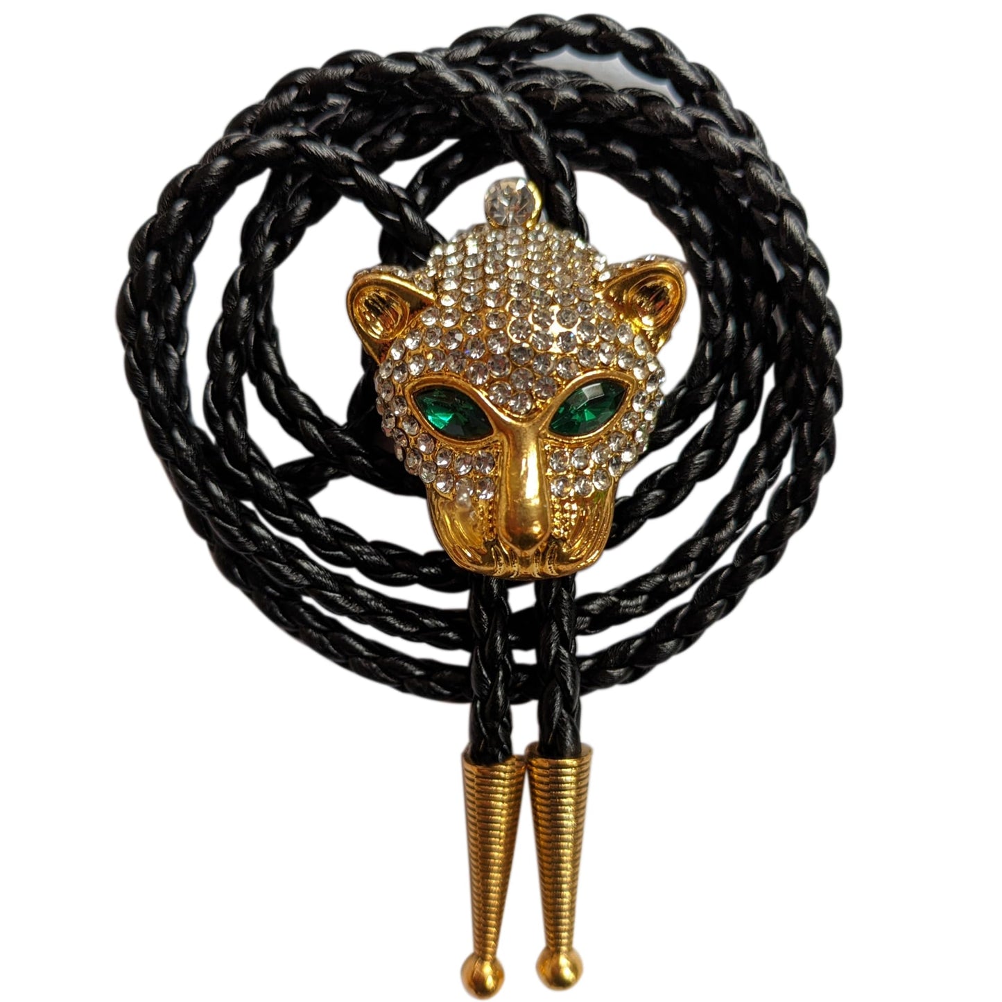 Animal & Plant Bola Tie Bolo Tie Wedding Necklace for Men Women Groomsmen Western Cowboy Necktie (Diamond Leopard)