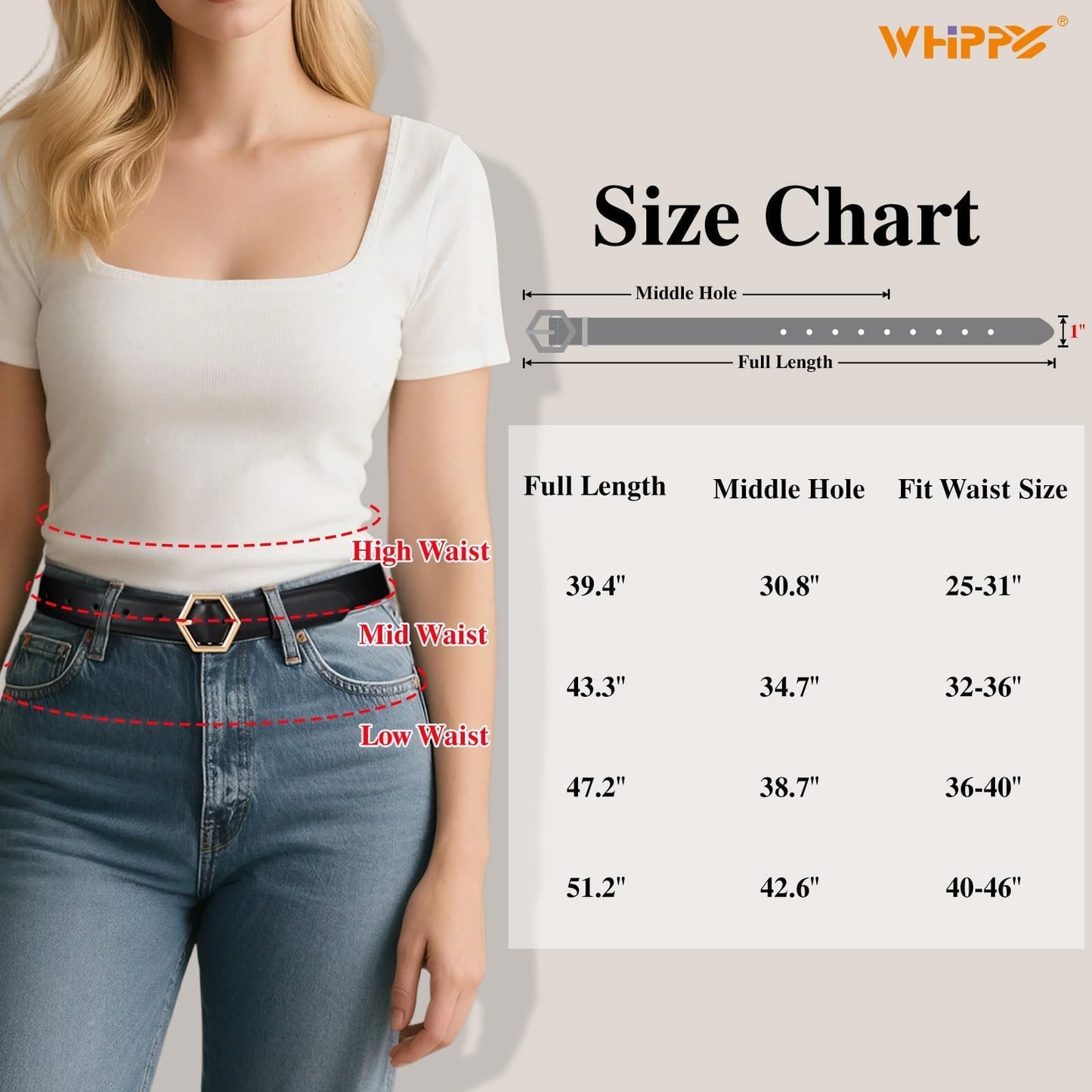 WHIPPY Skinny Leather Belt for Women Casual Waist Belt for Jeans Pants Fashion Ladies Thin Belt with Gold Buckle, Black, M