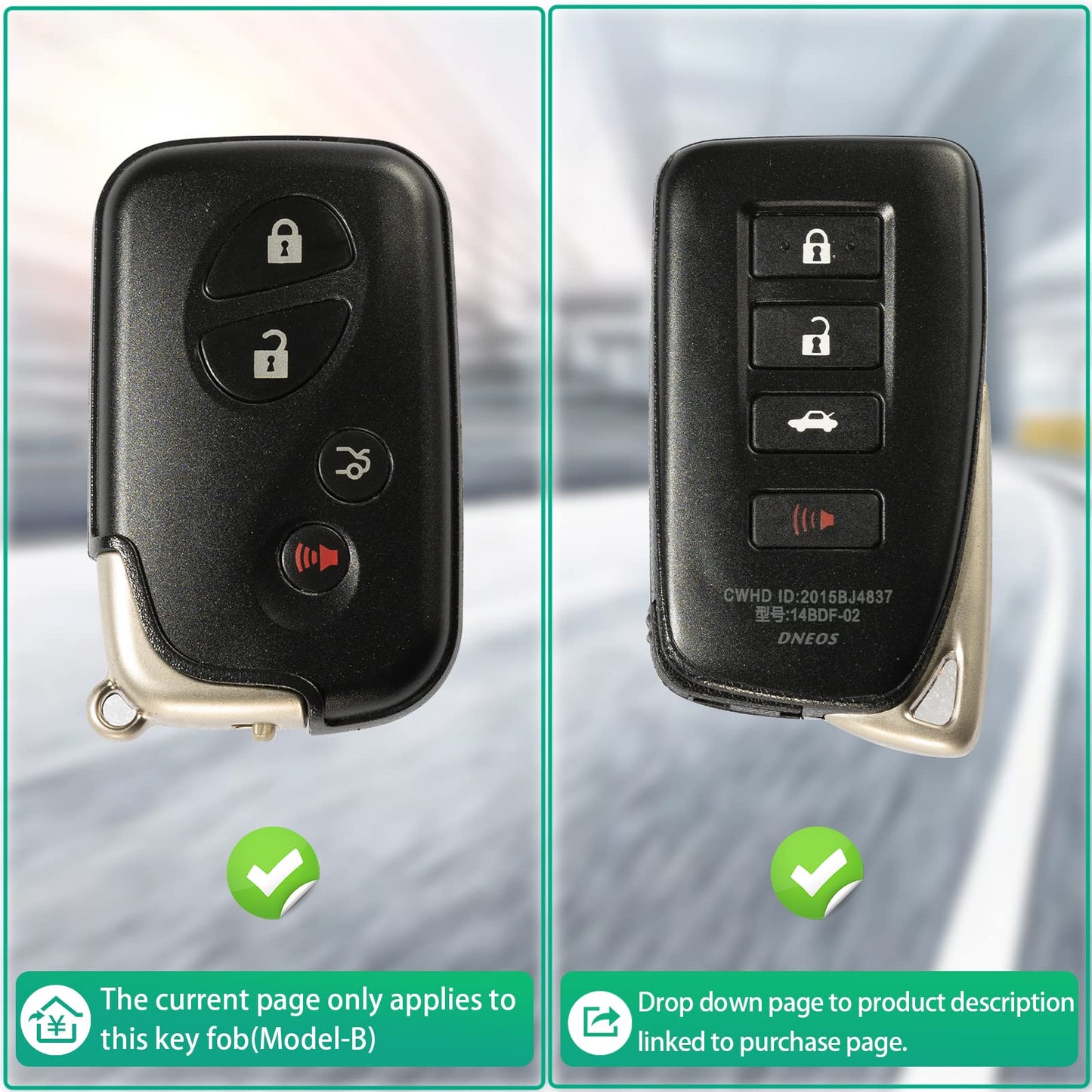 Smyfob Black Leather Keychain and car Key fob Cover Compatible with Lexus Shell Holder case Gifts Accessories ES250 ES300h ES350 IS300 IS350 NX300 RC F RC300 RC350 RX350L RX450h RX450hL