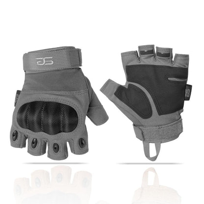Glove Station The Outdoor - Fingerless Knuckle Gloves for Men - Motorcycle Gloves for Airsoft, Hunting, Work and Hiking - Gray, Medium