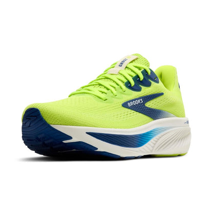 Brooks Men’s Ghost 17 Neutral Running Shoe - Acid Lime/Navy/White - 14 Medium