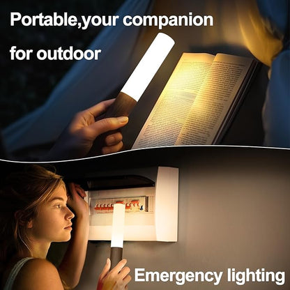 Battery-Operated Motion Sensor Night Lights: 2200mAh Rechargeable Wall Sconces Magnetic Wall Lights Wireless Stairway Lights Portable Hallway Light Wooden Wall Lighting for Bedroom Stair Picture