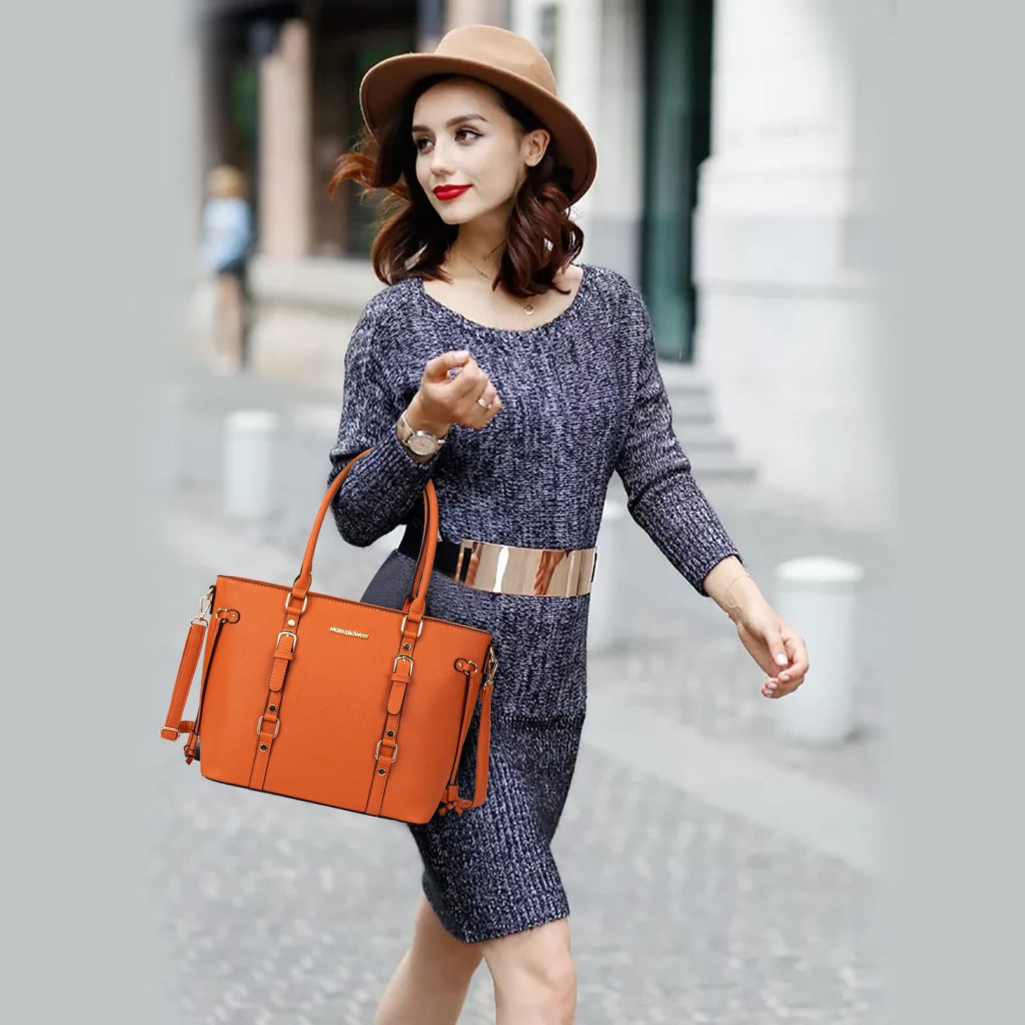 Montana West 3PCS Purses for Women Tote Bag and Wallet Set Shoulder Satchel Crossbody Bags Leather Handbag for Gift Travel Casual Work MWC3-C032WOR