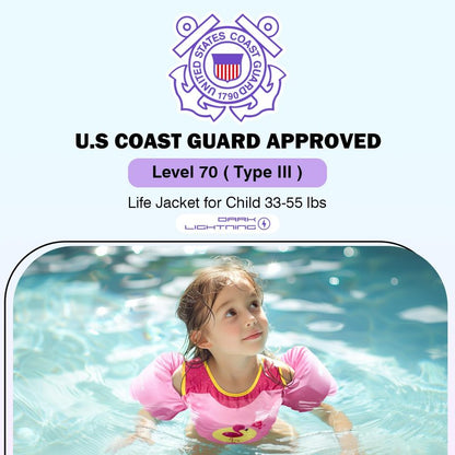 Dark Lightning Toddler Swim Vest for Kids Ages 2-7, Kids Floaties with Arm Wings, USCG Approved Pool Swim Vest for Boys Girls, 33-55 lbs (Submarine)