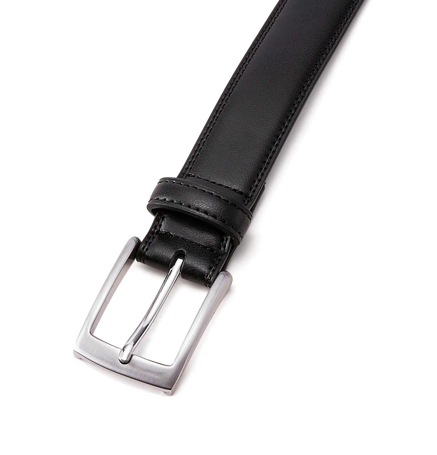 MILORDE Leather Black Belt, Fashion & Classic Design for Dress and Causal (Size 46 (Waist 44), Basic Black)