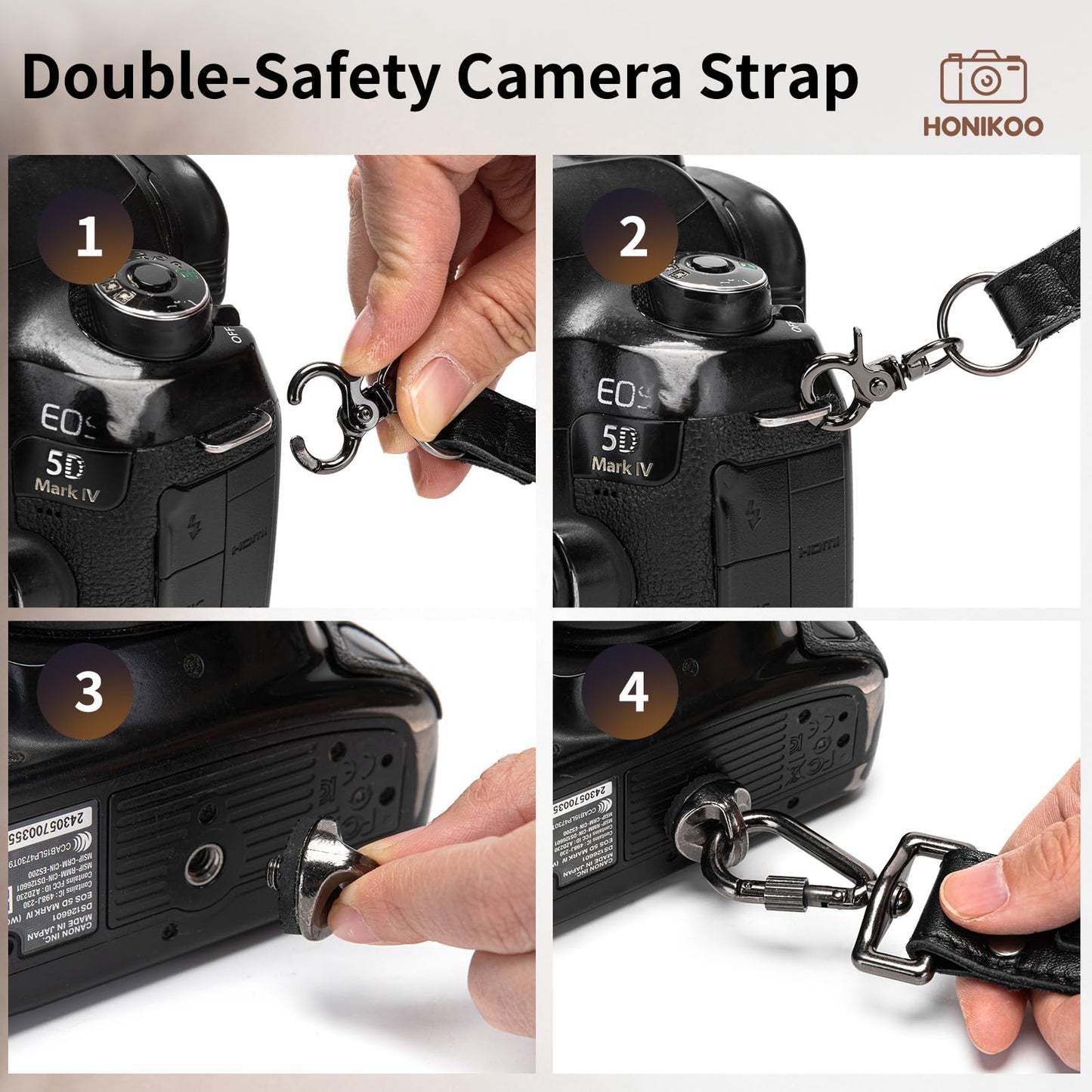 Honikoo Dual Camera Harness for 2 Cameras Leather Camera Shoulder Strap for DSLR/SLR Camera Straps for Photographers Camera Gear