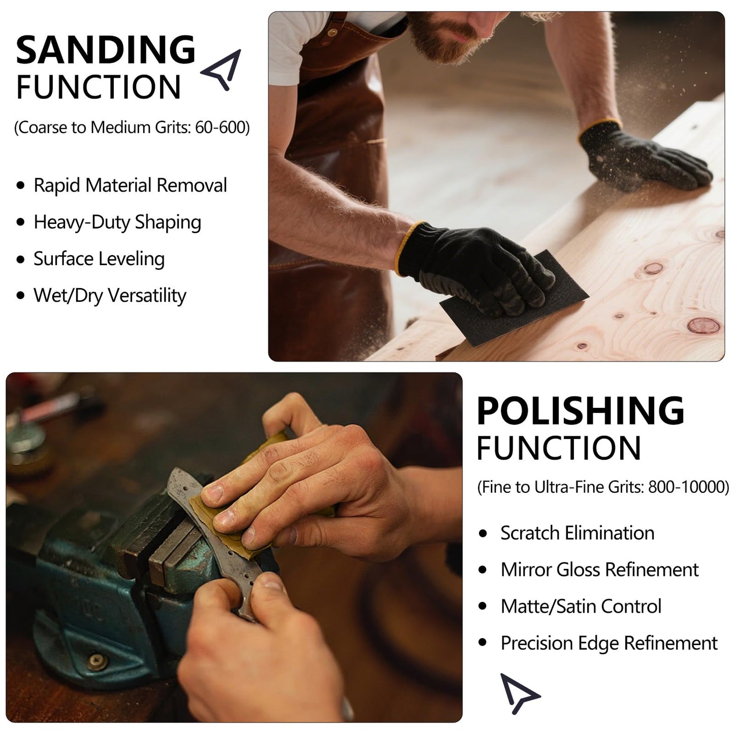 Sandpaper 10000 Grit, Wet Dry Sanding Sheets 9 x 3.6 Inchfor Wood Furniture Finishing, Metal Sanding and Automotive Polishing,14 -Sheet
