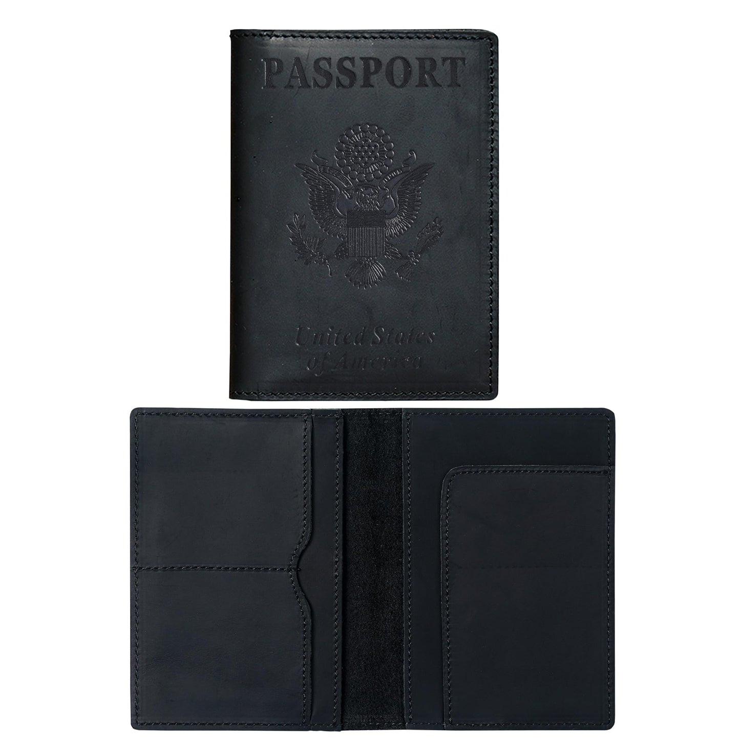 HIFA Leather Passport Holder, Handmade Passport Cover with Card and Ticket Slot - Genuine Leather, Elegant Design, Easy Access - Passport Case, Passport Wallet, Passport Holder