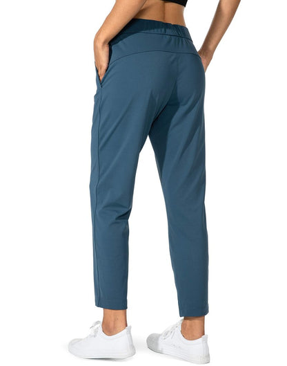 G Gradual Women's Pants with Deep Pockets 7/8 Stretch Sweatpants for Women Athletic, Golf, Lounge, Work (Indigo Blue, 3X-Large)