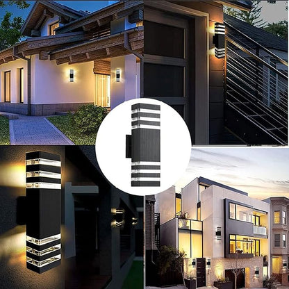 8Pack 15inch Outdoor LED Wall Lights,4000K Day White Outdoor 18W Wall Light Aluminum Body Waterproof IP65 led Porch Light for House Patio Garage Garden.(No Sensor)