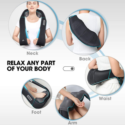 MagicMakers Electric Shiatsu Neck Massager with Heat - Pain Relief for Back, Shoulders & Feet - Gift for Men, Women, Mom & Dad - From Daughter or Son - Ideal for Christmas, Mother's Day & Father's Day