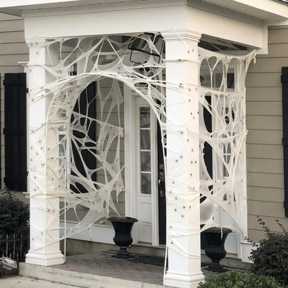 DAZONGE Spider Webs Halloween Decorations, Stretchy Halloween Beef Netting Spider Web, Spooky Spider Web Decorations for Haunted House